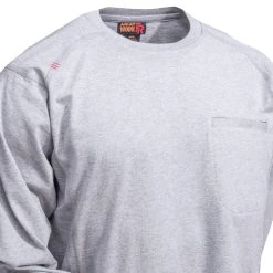 Ariat Work FR Shirts: Men's 10022329 Silver Fox Heather FR Air Crew Shirt -Work Attire Shop 10022329 2