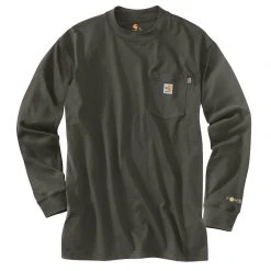 Carhartt Force Shirts: Men's 100235 OLV Olive Flame Resistant Force Work Shirt