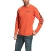 Ariat Rebar Shirts: Men's 10023922 Volcanic Fire Workman Logo T-Shirt -Work Attire Shop 10023922 front