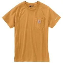 Carhartt Force Shirts: Men's 100410 Y12 Yellowstone Heather Force Cotton Delmont Short-Sleeve T-Shirt