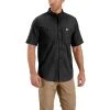 Carhartt Men's Shirt: 102537 001 Black Short Sleeve Rugged Professional -Work Attire Shop 102537001