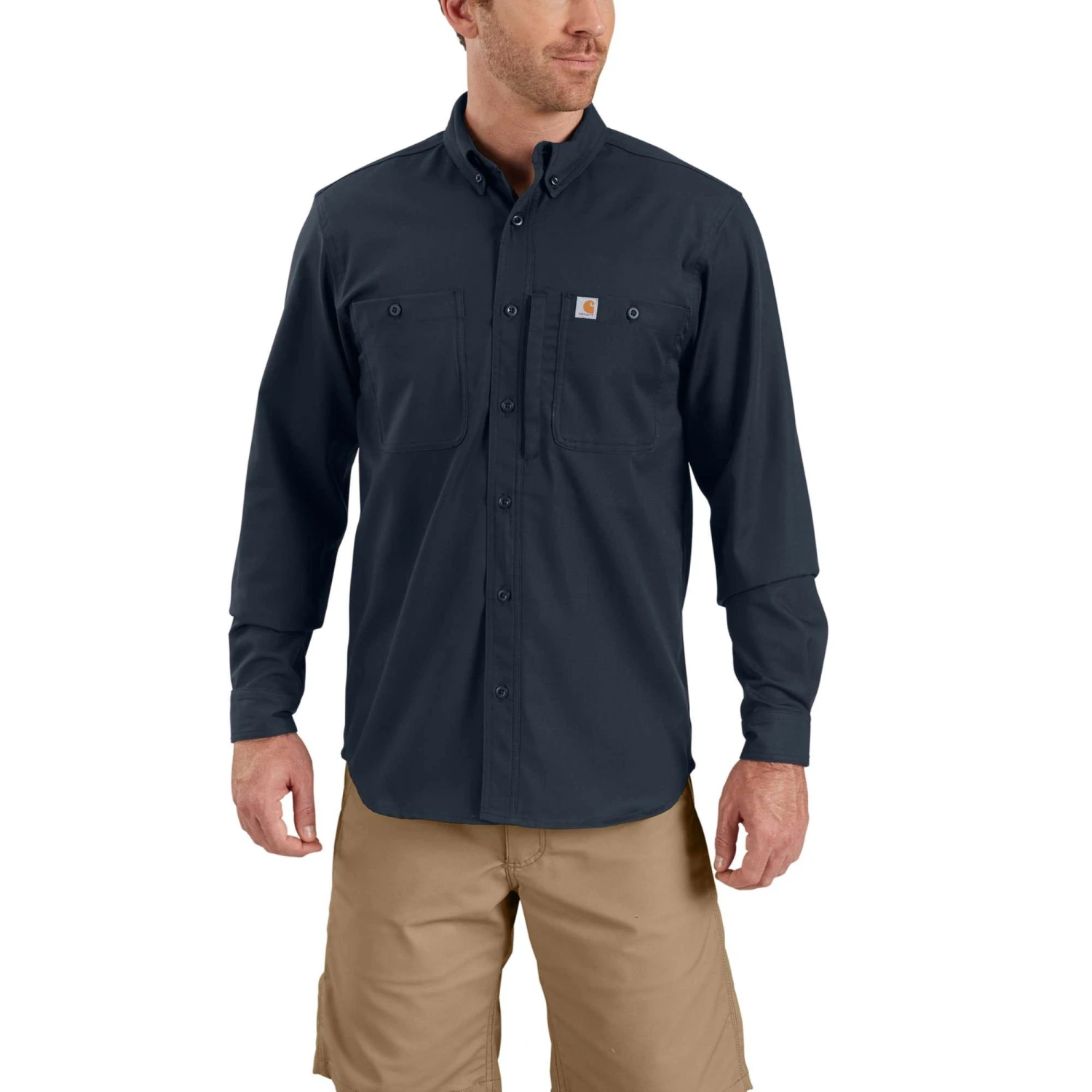 Carhartt Shirt Men's: 102538 412 Navy Long Sleeve Rugged Professional 3 Carhartt Shirt Men's: 102538 412 Navy Long Sleeve Rugged Professional