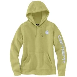 Carhartt Sweatshirts: Women's 102791 GB9 Green Olive Heather Graphic Clarksburg Pullover Hoodie -Work Attire Shop 102791 gb9 2
