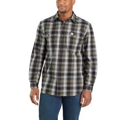 Carhartt Workwear: Men's 103822 001 Hubbard Flannel LS Shirt -Work Attire Shop 103822001