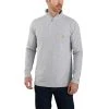 Carhartt Force Shirt: Men's 104255 HGY Heather Grey Midweight Relaxed Fit Long Sleeve 1/4 Zip Pocket T-Shirt 2 Carhartt Force Shirt: Men's 104255 HGY Heather Grey Midweight Relaxed Fit Long Sleeve 1/4 Zip Pocket T-Shirt -Work Attire Shop 104255hgy