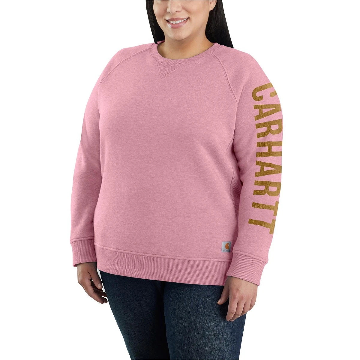 Carhartt Sweatshirts: Women's 104410 V48 Foxglove Heather Crewneck Relaxed Fit Graphic Sweatshirt 4 Carhartt Sweatshirts: Women's 104410 V48 Foxglove Heather Crewneck Relaxed Fit Graphic Sweatshirt - Image 2