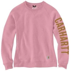 Carhartt Sweatshirts: Women's 104410 V48 Foxglove Heather Crewneck Relaxed Fit Graphic Sweatshirt 7 Carhartt Sweatshirts: Women's 104410 V48 Foxglove Heather Crewneck Relaxed Fit Graphic Sweatshirt -Work Attire Shop 104410 v48 2edit