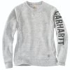 Carhartt Sweatshirts: Women's 104410 E07 Asphalt Heather Nep Crewneck Relaxed Fit Graphic Sweatshirt -Work Attire Shop 104410 e07 wf20