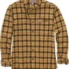 Carhartt Shirts: Men's 104448 Y11 Yellowstone Relaxed Fit Flannel Plaid Shirt -Work Attire Shop 104448y11