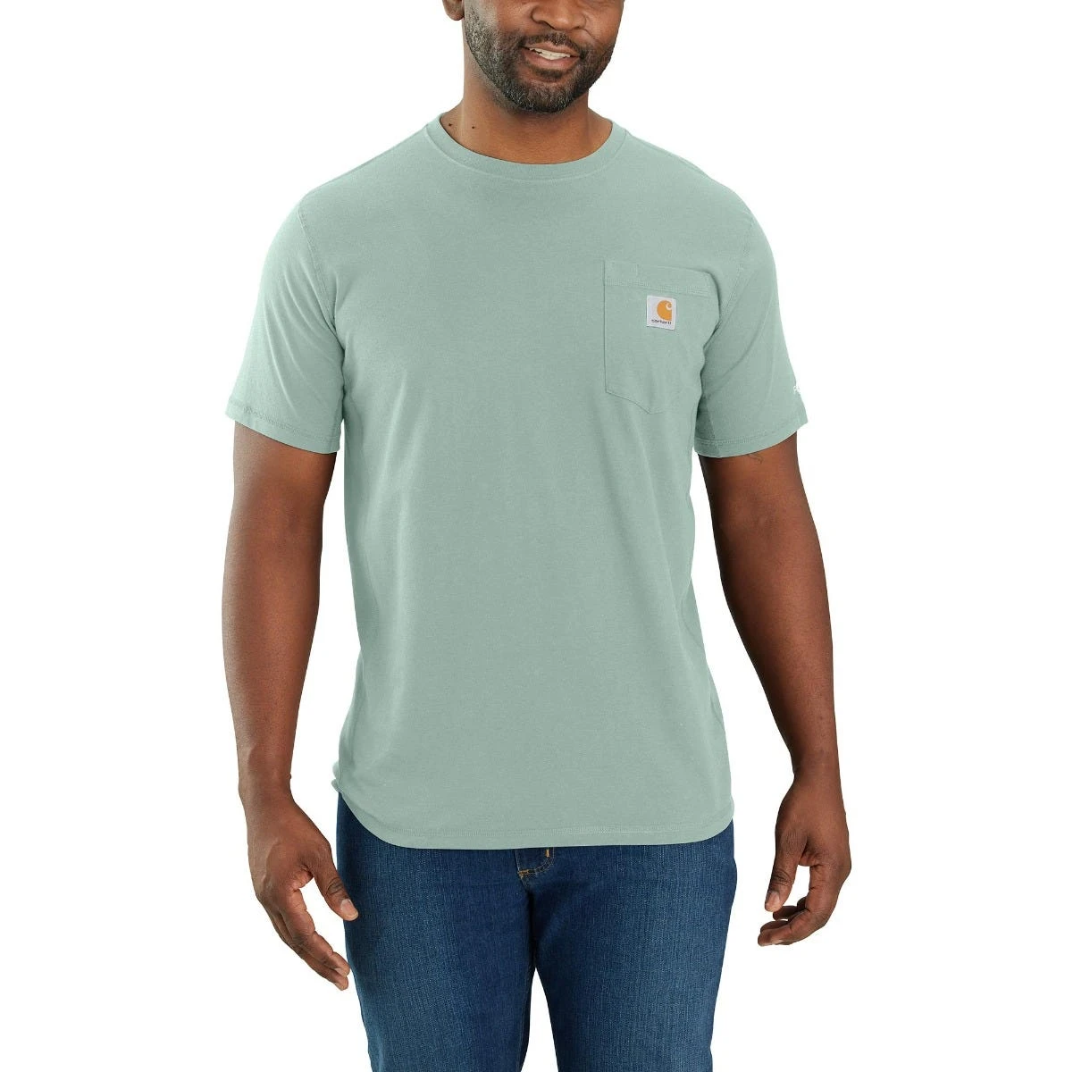 Carhartt Shirts: Men's 104616 HA4 Blue Surf Force Relaxed Fit Short Sleeve Pocket T-Shirt 3 Carhartt Shirts: Men's 104616 HA4 Blue Surf Force Relaxed Fit Short Sleeve Pocket T-Shirt