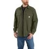 Carhartt Shirts: Men's 105419 G72 Basil Rugged Flex Canvas Fleece-Lined Shirt Jacket -Work Attire Shop 105419 g72 mf22 b