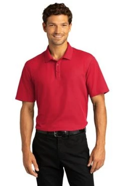 Port Authority Shirts: Men's K810 RRD Rich Red SuperPro React Polo Shirt
