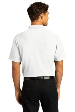 Port Authority Shirts: Men's K810 WHT White SuperPro React Polo Shirt -Work Attire Shop 10871 white 2 k810whitemodelback 337w