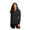Port Authority Shirts: Women's L500LS BLK Black Silk Touch Long Sleeve Polo Shirt -Work Attire Shop 1362 black 0 l500lsblackmodelfront2 337wedit