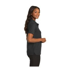 Port Authority Shirts: Women's L500 BLK Black Ladies Silk Touch Polo Shirt -Work Attire Shop 1407 black 3 l500blackmodelside2 337wedit