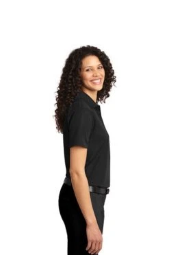 Port Authority Shirts: Women's L525 BLK Black Dry Zone Ottoman Polo 8 Port Authority Shirts: Women's L525 BLK Black Dry Zone Ottoman Polo -Work Attire Shop 1485 black 3 l525blackmodelside 337w
