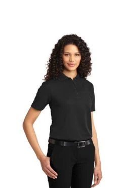 Port Authority Shirts: Women's L525 BLK Black Dry Zone Ottoman Polo 7 Port Authority Shirts: Women's L525 BLK Black Dry Zone Ottoman Polo -Work Attire Shop 1485 black 4 l525blackmodel3q 337w