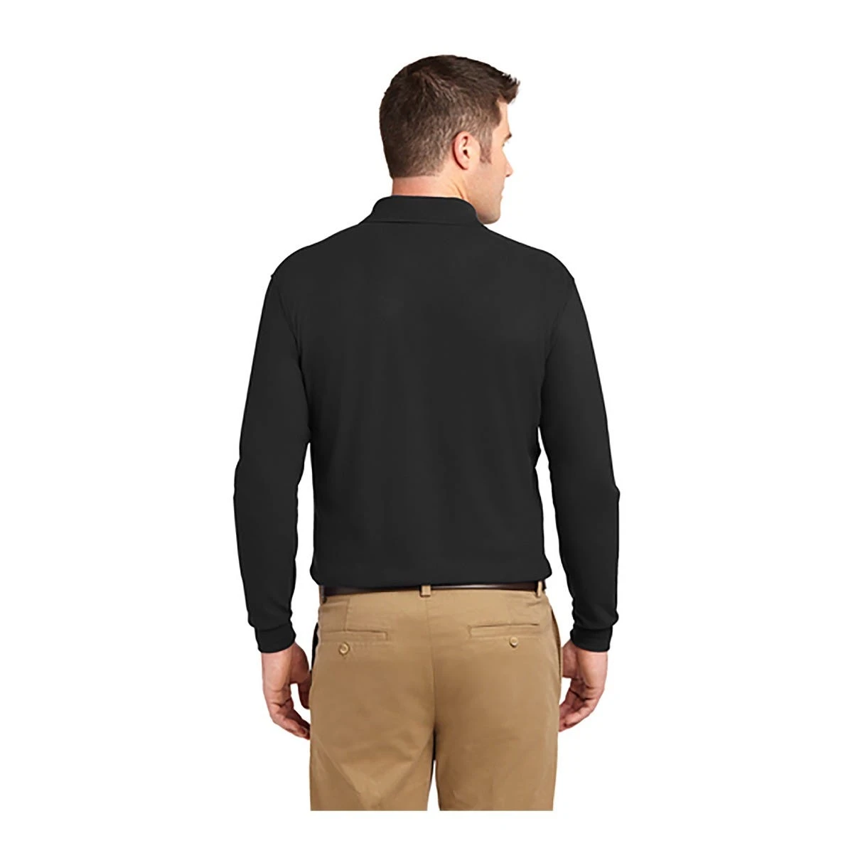 Port Authority Shirts: Men's K500LS BLK Black Long Sleeve Silk Touch Sport Shirt 4 Port Authority Shirts: Men's K500LS BLK Black Long Sleeve Silk Touch Sport Shirt - Image 2