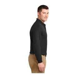 Port Authority Shirts: Men's K500LS BLK Black Long Sleeve Silk Touch Sport Shirt 7 Port Authority Shirts: Men's K500LS BLK Black Long Sleeve Silk Touch Sport Shirt -Work Attire Shop 1557 black 3 k500lsblackmodelside1 337wedit