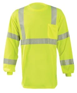 OccuNomix Shirts: Men's LUX TLSP3B Yellow Segmented Tape Long Sleeve Class 3 T-Shirt