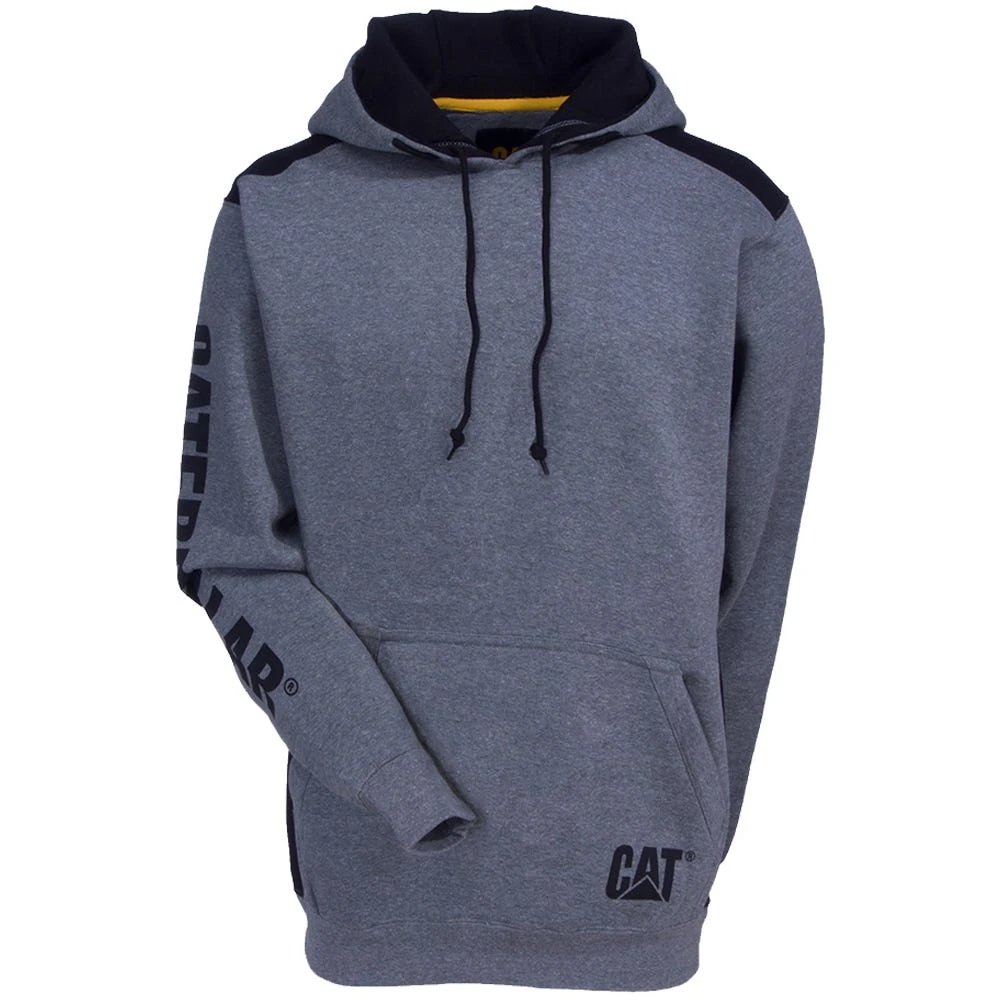 CAT Apparel Sweatshirts: Men's 1910802 004 Grey Logo Panel Hooded Sweatshirt 7 CAT Apparel Sweatshirts: Men's 1910802 004 Grey Logo Panel Hooded Sweatshirt - Image 5