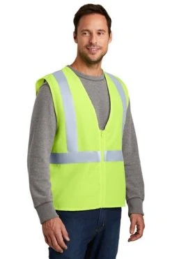CornerStone Vests: High Visibility Yellow Safety Vest CSV400 -Work Attire Shop 2377 sftyyellow 4 csv400sftyyellowmodel3qa1 337w