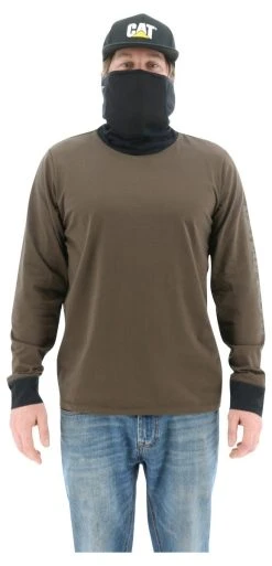 Cat Apparel: Men's 2511780 12670 Drizzle Long Sleeve Viraloff Gaiter Tee