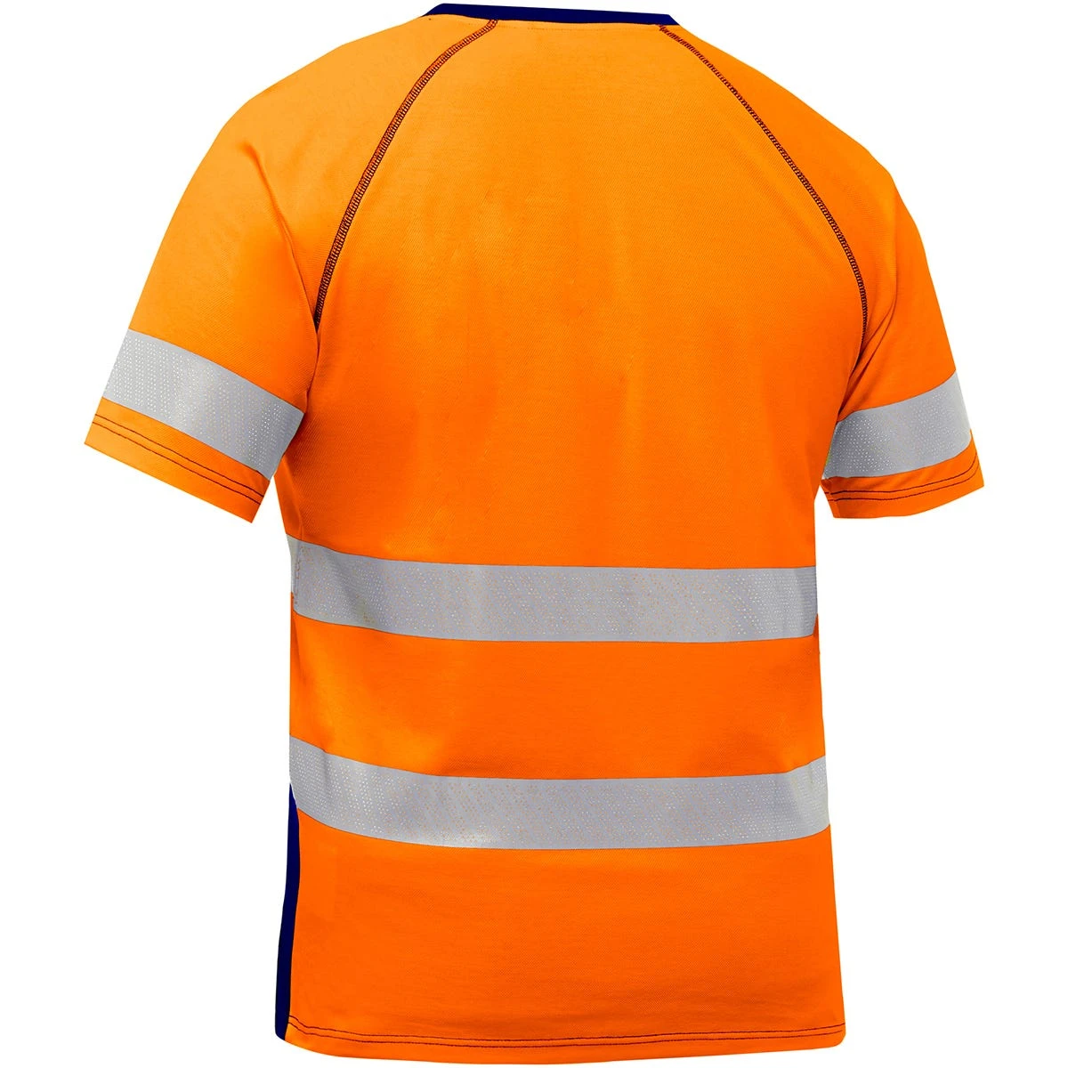 Bisley By PIP Shirts: Men's 312M1118T ON Orange Navy Bottom ANSI Type R Class 2 Short Sleeve T-Shirt 4 Bisley By PIP Shirts: Men's 312M1118T ON Orange Navy Bottom ANSI Type R Class 2 Short Sleeve T-Shirt - Image 2