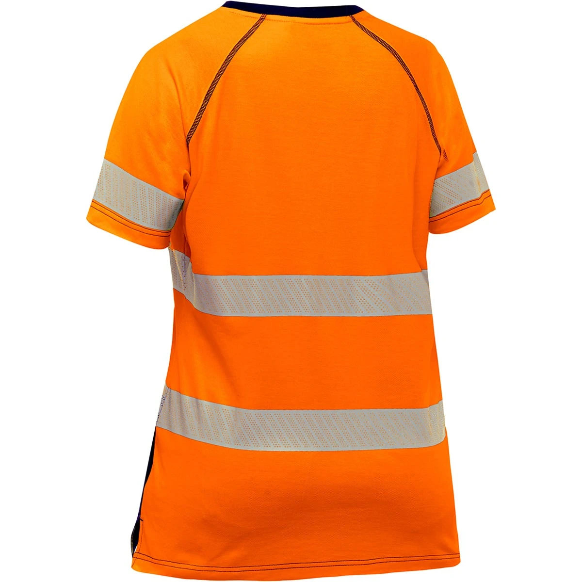 Bisley By PIP Shirts: Women's 312W1118T ON Orange Navy Bottom ANSI Type R Class 2 Short Sleeve T-Shirt 4 Bisley By PIP Shirts: Women's 312W1118T ON Orange Navy Bottom ANSI Type R Class 2 Short Sleeve T-Shirt - Image 2