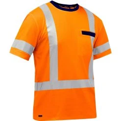 Bisley By PIP Shirts: Men's 313M1118H O Orange ANSI Type R Class 3 Short Sleeve T-Shirt