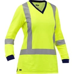 Bisley By PIP Shirts: Women's 313W6118X Y Yellow ANSI Type R Class 3 CSA Z96 X-Back Long Sleeve Shirt