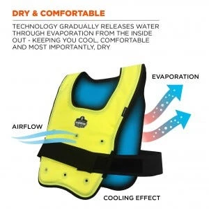 Ergodyne Vest: 6687 Lime Chill Its Economy Dry Evaporative Cooling Vest 5 Ergodyne Vest: 6687 Lime Chill Its Economy Dry Evaporative Cooling Vest - Image 3