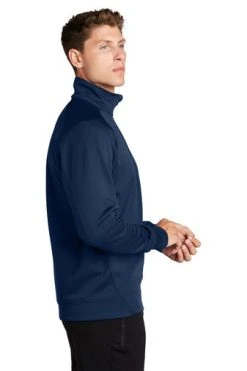 Sport-Tek Sweatshirts: Men's F247 NVY True Navy Tech Fleece 1/4-Zip Pullover -Work Attire Shop 4718 truenavy 3 f247truenavymodelside1 337w