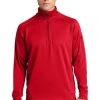 Sport-Tek Sweatshirts: Men's F247 RED True Red Tech Fleece 1/4-Zip Pullover -Work Attire Shop 4718 truered 1 f247trueredmodelfront1 337w