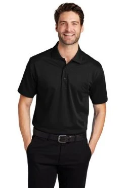 Port Authority Shirts: Men's K527 BLK Black Tech Pique Polo