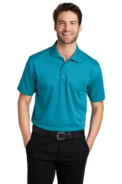 Port Authority Shirts: Men's K527 DTB Deep Teal Blue Tech Pique Polo