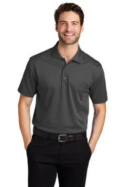Port Authority Shirts: Men's K527 GS Grey Smoke Tech Pique Polo