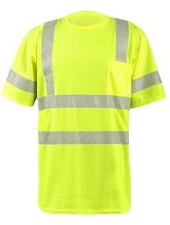 OccuNomix Shirts: Men's LUX TSSP3B Yellow Segmented Tape Short Sleeve Class 3 T-Shirt