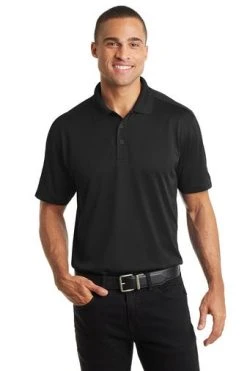 Port Authority Shirts: Men's K569 BLK Black Diamond Jacquard Polo
