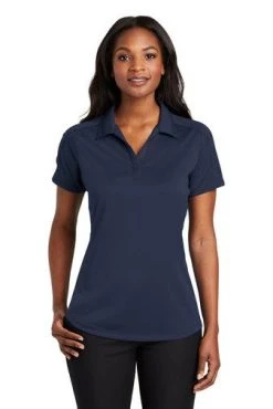 Port Authority Shirts: Women's L569 TN True Navy Diamond Jacquard Ladies Polo