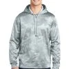 Sport-Teck Sweatshirts: Men's ST240 WHT White Sport-Wick CamoHex Fleece Hooded Pullover -Work Attire Shop 6647 white 1 st240whitemodelfront1 1200w