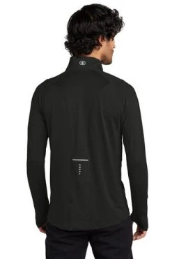 Ogio Shirts: Men's OE335 BLK Black Endurance Nexus 1/4-Zip Pullover -Work Attire Shop 6671 blacktop 2 oe335blacktopmodelback2 337w
