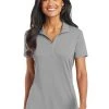 Port Authority Shirts: Women's L568 FG Frost Grey Ladies Cotton Touch Performance Polo -Work Attire Shop 6674 frostgrey 1 l568frostgreymodelfront 1200w
