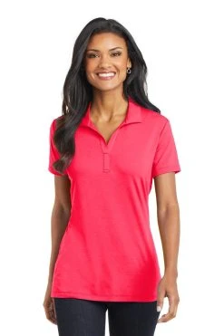 Port Authority Shirts: Women's L568 HC Hot Coral Ladies Cotton Touch Performance Polo