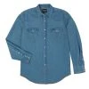 Wrangler Shirts: Men's 70127SW Indigo Authentic Cowboy Cut Work Shirt 1 Wrangler Shirts: Men's 70127SW Indigo Authentic Cowboy Cut Work Shirt -Work Attire Shop 70127sw lf01 swll prd
