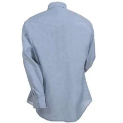 Wrangler Shirts: Men's Chambray 70130 MW Cowboy Cut Long Sleeve Shirt -Work Attire Shop 70130mw wranglerb 01 1 1