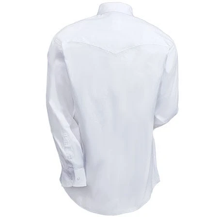 Wrangler Shirts: Men's White 71135 CH Cotton Twill Long Sleeve Western Shirt 5 Wrangler Shirts: Men's White 71135 CH Cotton Twill Long Sleeve Western Shirt - Image 3