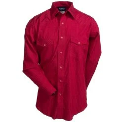 Wrangler Shirts: Men's Wine 75740 WN Sport Western Dobby Stripe Long Sleeve Shirt 7 Wrangler Shirts: Men's Wine 75740 WN Sport Western Dobby Stripe Long Sleeve Shirt -Work Attire Shop 75740wn 1