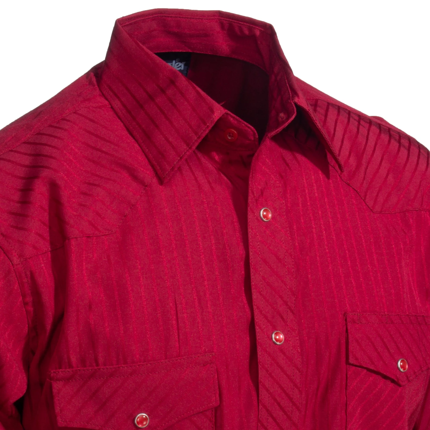 Wrangler Shirts: Men's Wine 75740 WN Sport Western Dobby Stripe Long Sleeve Shirt 3 Wrangler Shirts: Men's Wine 75740 WN Sport Western Dobby Stripe Long Sleeve Shirt