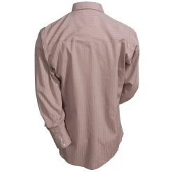 Wrangler Shirts: Men's Tan 75742 TN Sport Western Dobby Stripe Long Sleeve Shirt -Work Attire Shop 75742tn 3